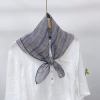 Japanese Retro Plaid Square Scarf for Women - Versatile Neck Accessory