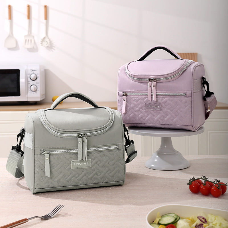 Croissant Curved Lid Insulated Lunch Bag for Work and Picnics