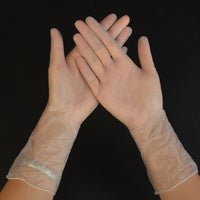 12-inch Extended Disposable PVC Gloves for Beauty, Hairdressing, and Household Use, 100 Count Box