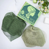 African Exfoliating Net Bath Sponge with Drawstring, High Elasticity Nylon Shower Scrubber for Sauna and Body Exfoliation
