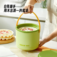 Portable Insulated Ice Bucket with Ice Cube Tray and Scoop for Outdoor Picnic Camping Home Use