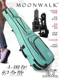 MOONWALK 10th Anniversary Electric Guitar/Bass Gig Bag with Wheels, Thickened Padded Case for 40-41 Inch Instruments