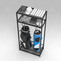 Golf Club Organizer Rack with Ball Storage - Multi-functional Display Stand for Golf Courses
