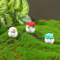 Miniature Potted Succulent Plants for Dollhouse Decoration