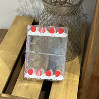 Ins Style Cream Strawberry M5 Loose-Leaf PVC Hardcover Notebook for 3-inch Album Cards