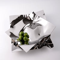 European Style Irregular Stainless Steel Fruit Plate for Living Room Coffee Table Decor