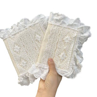 Lace Fabric Book Cover for Notebooks and Planners with Strap Closure