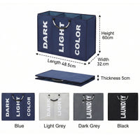Foldable Oxford Fabric Laundry Hamper with Aluminum Handles, Large Capacity Storage Basket for Clothes and Sundries