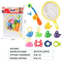 Kids' Bath Fishing Turtle Net Squeeze Floating Water Play Toy Set