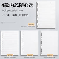 PP Soft Cover Loose-Leaf Notebook with Iron Clip, Thick Pages, B5/A4, Detachable for Students