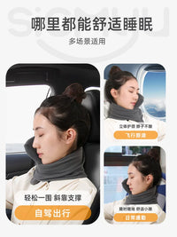 U-Shaped Travel Neck Pillow for Airplane Train Car Naps, Portable Cervical Support Pillow