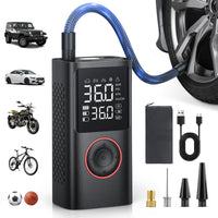 Portable Wireless Car Tire Inflator with Power Bank Function, Handheld Air Pump for Outdoor Use