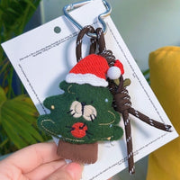Korean Style Christmas Limited Edition Plush Keychain for Bags - Santa, Bear, Tree Designs