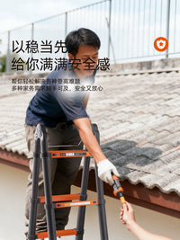 Lanjing Carbon Steel Telescoping A-Frame Ladder, Foldable Multi-functional Thickened Portable Engineering Lifting Stair Ladder for Home Use