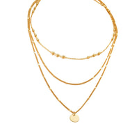 Vintage Fashion Layered Disc Pendant Necklace