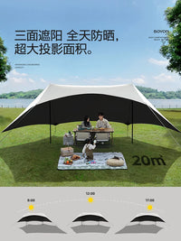 SOYON Quick-Open Black Glue Tarp Tent Outdoor Camping Sunshade Shelter