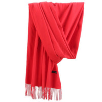 Women's Imitation Cashmere Scarf Shawl with Tassels, Solid Color, Warm for Autumn/Winter