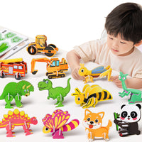 Kids 3D Puzzle Set - Educational DIY Model Toys for Ages 3-6+