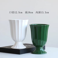 Minimalist Ceramic Planter with Tray for Orchids and Indoor Plants