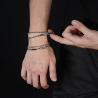 Tiger Eye Stone Double Layer Bracelet for Men and Women, Hip-Hop Style Beaded Jewelry
