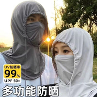 Summer UV Protection Neck Gaiter Face Mask with Arm Sleeves for Outdoor Sports