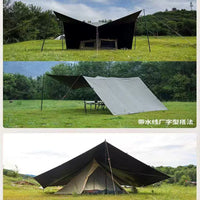 19-Point Black Glue Silver Coated Tarp for Outdoor Camping, Sunshade and Rain Shelter