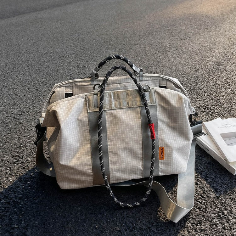 Mountain Climbing Rope Nylon Grid Large Capacity Wet Dry Separation Gym Bag Outdoor Waterproof Handbag Crossbody Travel Bag