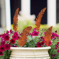 Creative Feathered Plant Metal Silhouette for Outdoor Garden and Lawn Art Decor