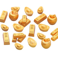 Miniature Gold Bar Ingot Apple Treasure Chest for Dollhouse Decoration
