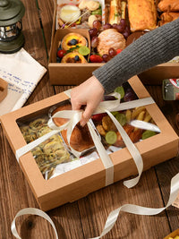 Disposable Kraft Paper Picnic Lunch Box Set for Outdoor Events