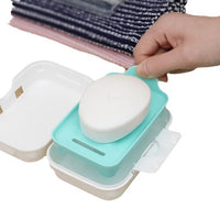 YAMADA Portable Covered Soap Dish with Drain, Dustproof Soap Box for Travel and Home