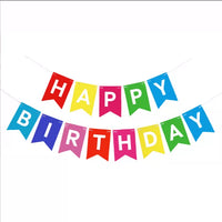 Happy Birthday Banner Gold Stamped Fishtail Garland for Party Decoration