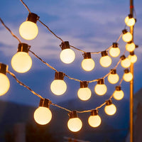 Outdoor Solar LED Globe String Lights G50 Bulbs for Camping Patio Decor