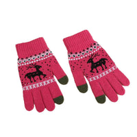 Jacquard Smart Touchscreen Deer Pattern Winter Warm Gloves for Men and Women