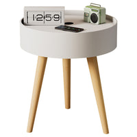 Smart Wireless Charging Nightstand with Storage Cabinet