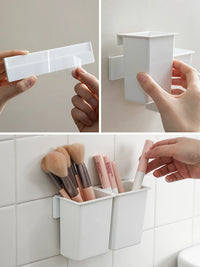 Shuangshan Wall-Mounted Desk Organizer for Small Items, Stationery, Makeup Brushes, and Office Supplies