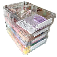 Perler Bead Storage Box with 72 Small Square Containers and Display Rack