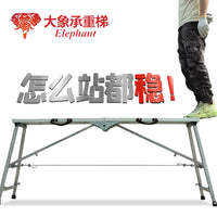 Elephant Folding Aluminum Alloy Adjustable Work Platform Scaffolding Ladder Stool for Construction and Renovation