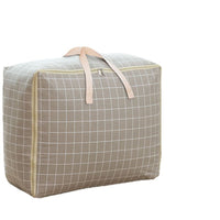 Cotton Linen Quilt Storage Bag with Handle, Foldable Clothes Organizer for Comforters and Down Jackets