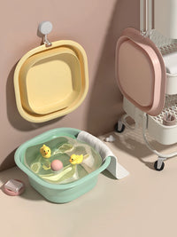 Foldable Portable Wash Basin for Travel, Home, and Dorm Use - Multi-Size Plastic Laundry and Foot Bath Tub