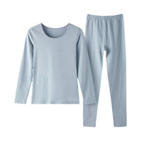 Women's Cotton Thermal Underwear Set Long Sleeve Top & Pants Thin Korean Style
