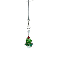 Christmas Tree Crystal Beaded Phone Lanyard Keychain Bag Charm