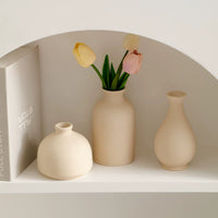 Nordic Ceramic Mini Vase with Artificial Plant Decor for Home Living Room Tabletop