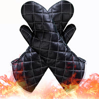 Extended Heat Resistant Leather Oven Mitt for Baking and Cooking