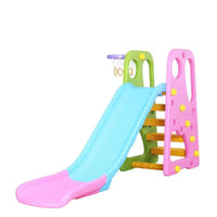 Kids' Indoor/Outdoor Plastic Slide with Guardrail, Extended 2-in-1 Toddler Play Slide for Home