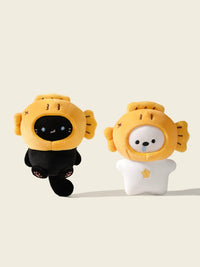 Taiyaki Cat & Dog Plush Keychain Bag Charm Gift Set