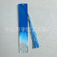 Ocean Style Resin Bookmark with Tassel, Handmade Stationery Gift