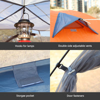 Double Layer Aluminum Pole Waterproof Beach Tent for 2 Person
