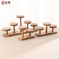 Walnut Multi-tier Desktop Storage Shelf for Cosmetics and Collectibles