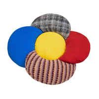 Vintage Color Block Floral Floor Cushion for Office & Home